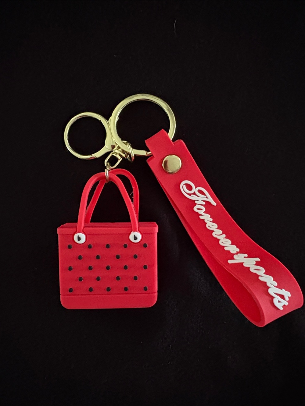 Red Mini Bogg Handbag Bag Charm Keychain with Strap